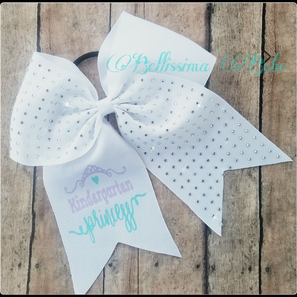 Kindergarten Princess Rhinestone Cheerbow NEW